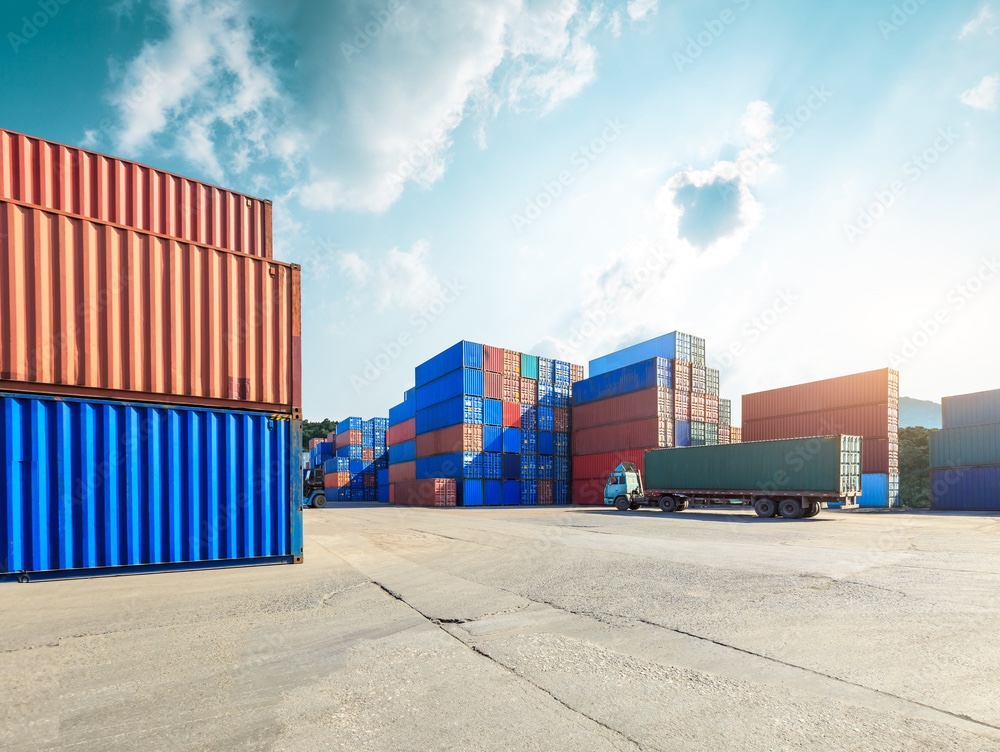 Containers at port